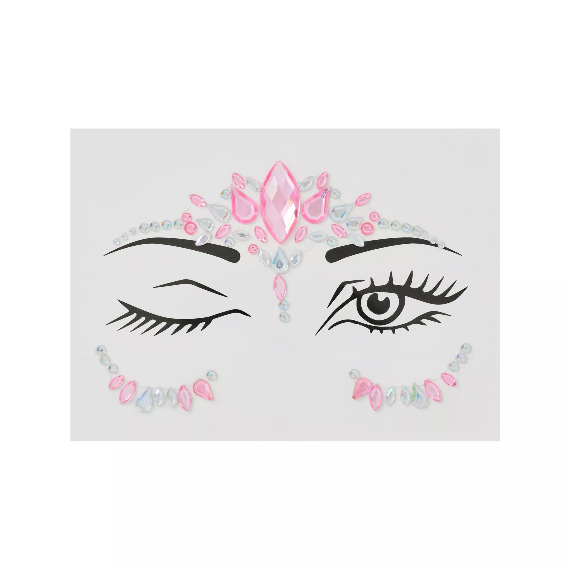 Pink and Aurora Borealis Face Gems