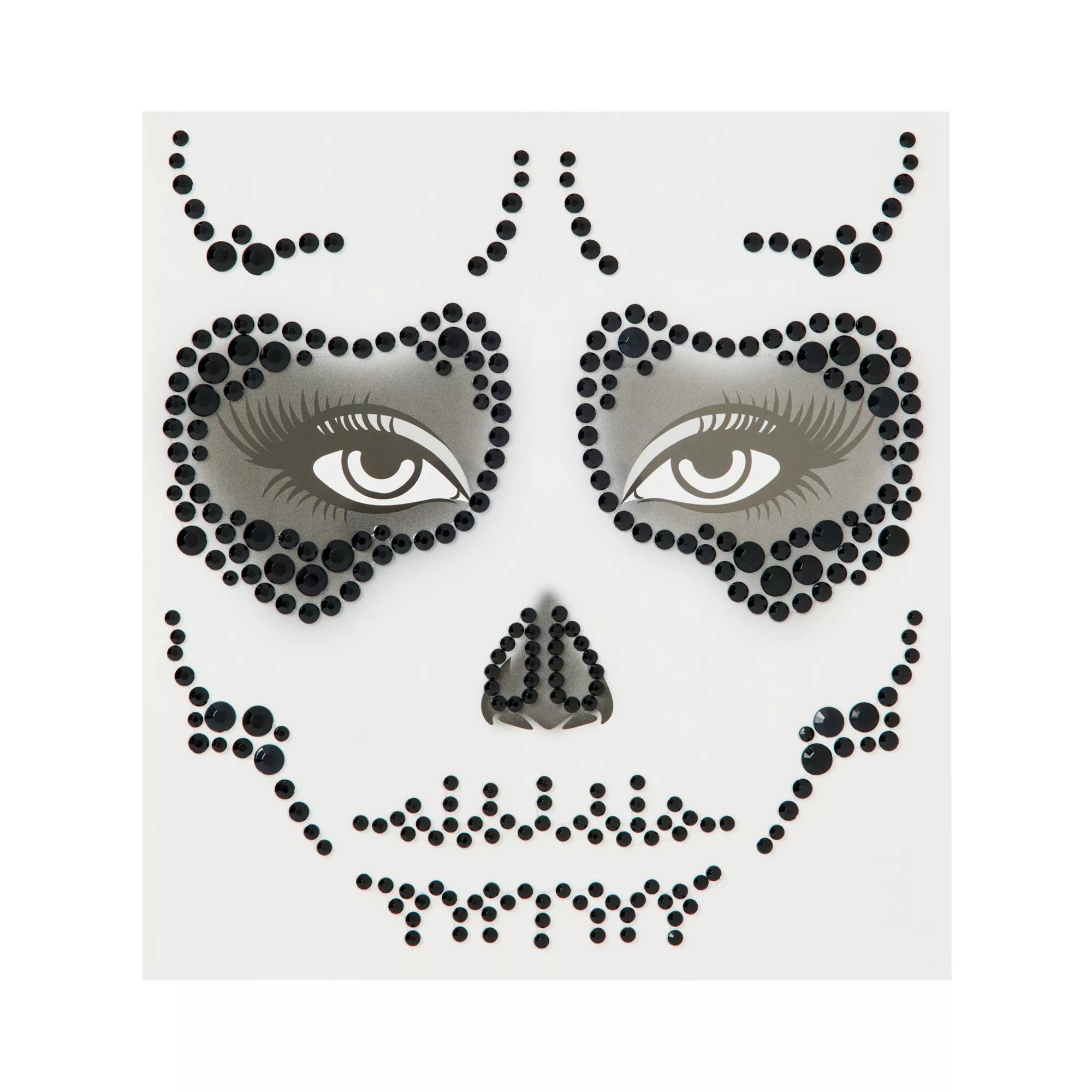Black Skeleton Gem Face Decal