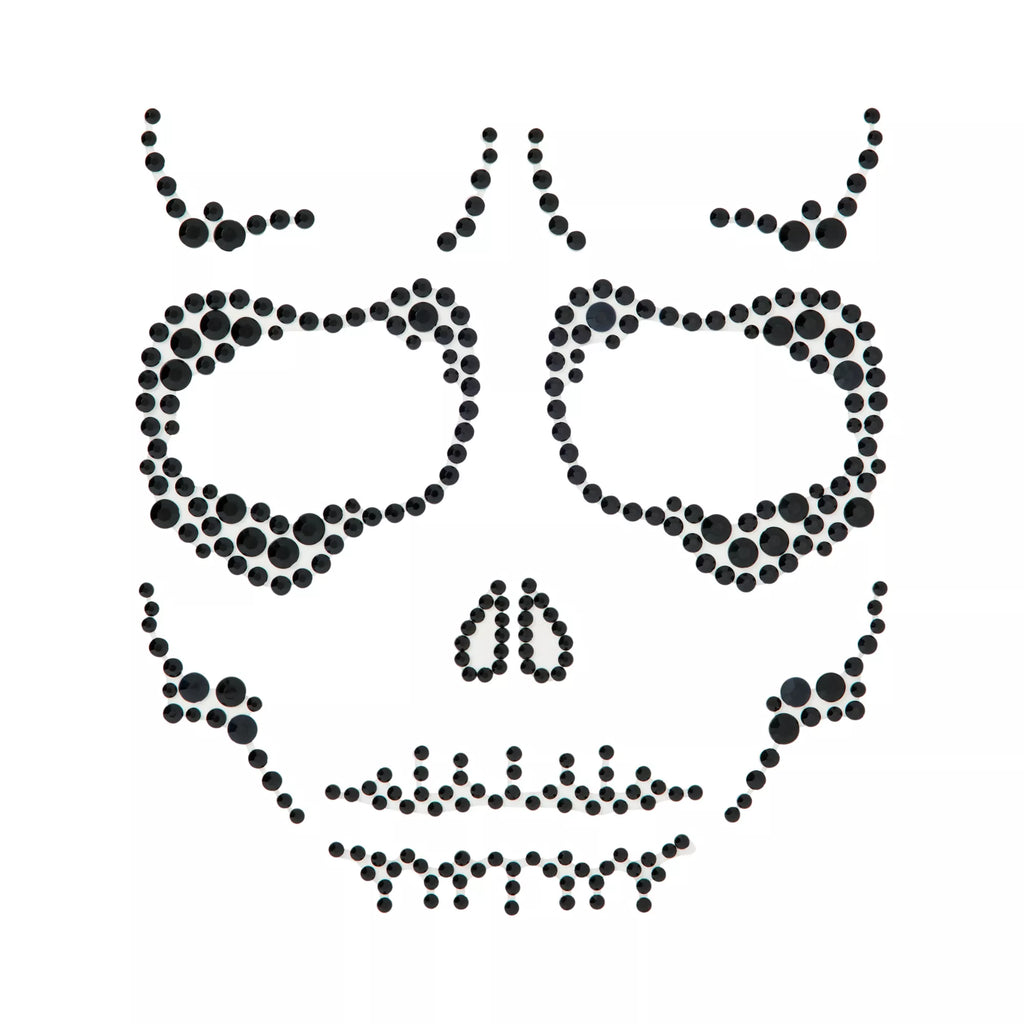 Black Skeleton Gem Face Decal