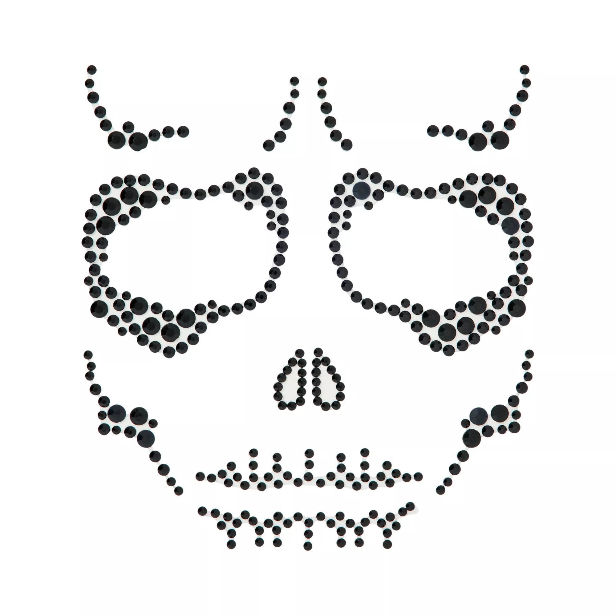 Black Skeleton Gem Face Decal