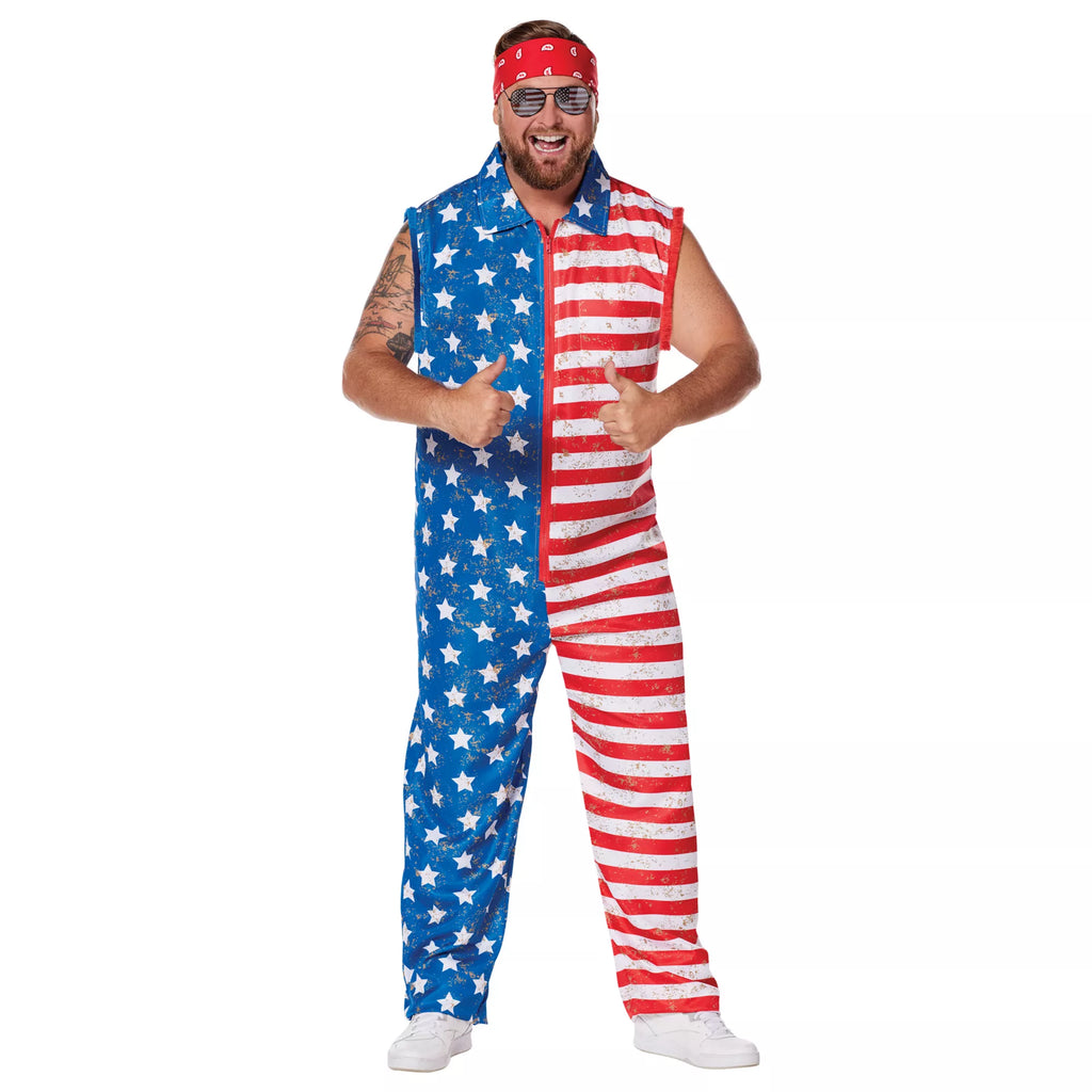 Adult Stars and Stripes Jumpsuit Costume