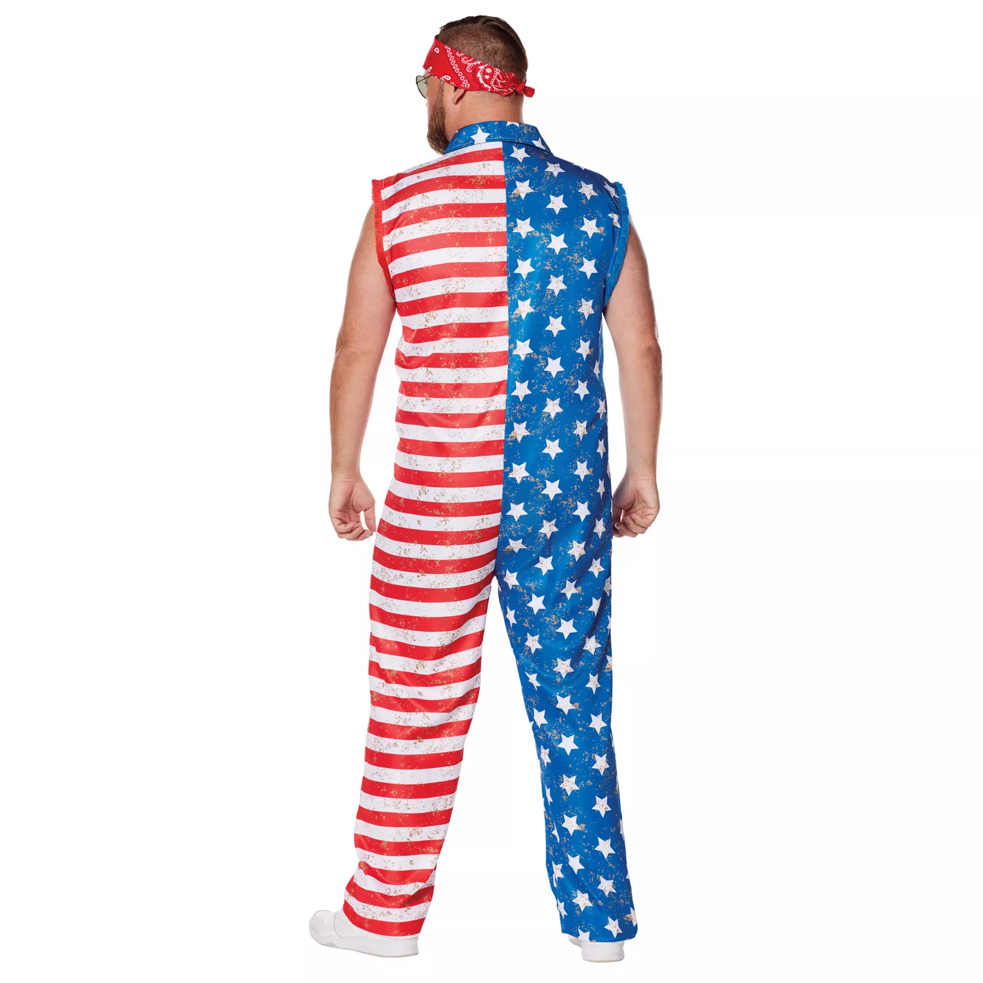 Adult Stars and Stripes Plus Size Jumpsuit Costume