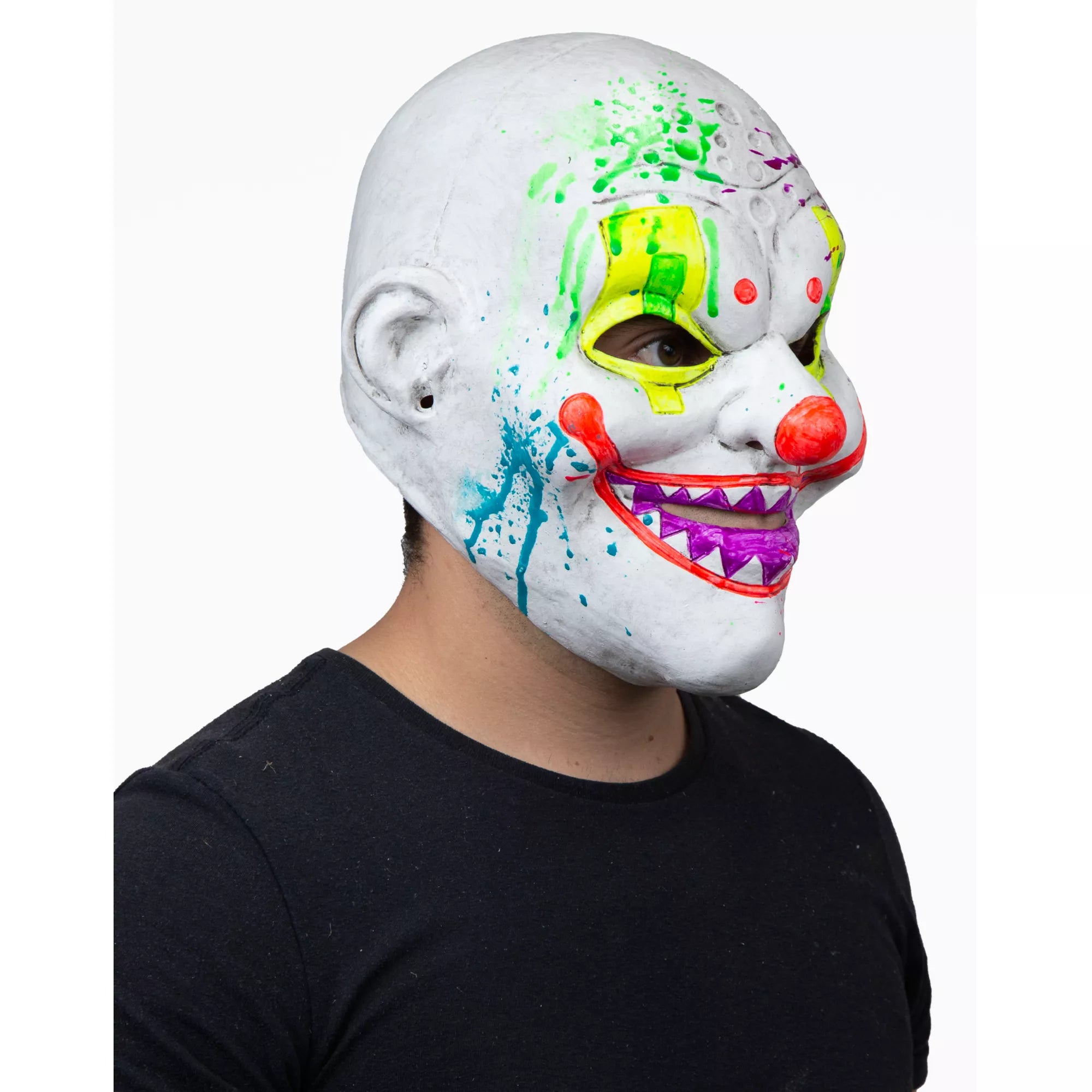 Black Light Neon Clown Full Mask