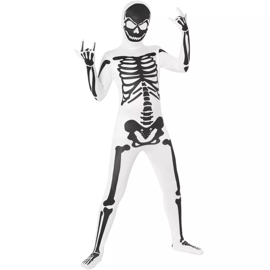 Black and White Skeleton Skin Suit Costume
