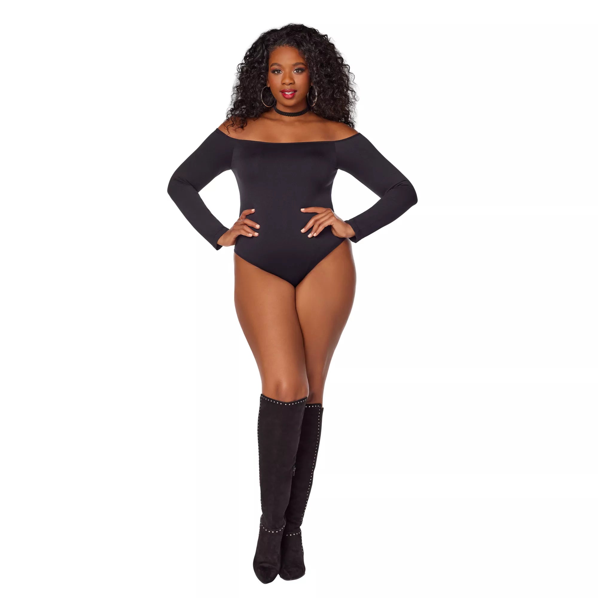 Off the Shoulder Black Bodysuit