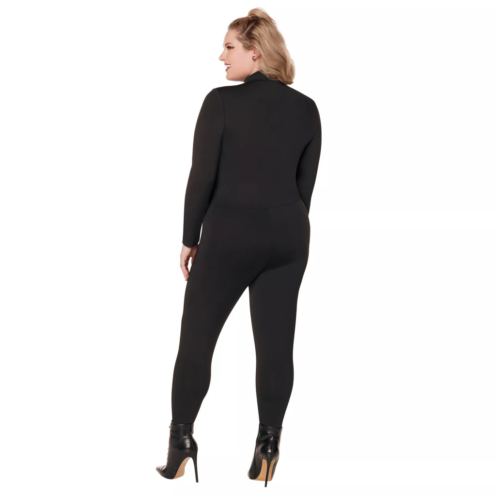 Adult Black Long Sleeve Zip Plus Size Catsuit