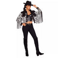 Adult Western Cow Print Fringe Jacket