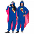 Adult Super Grover Jumpsuit Costume -  Sesame Street