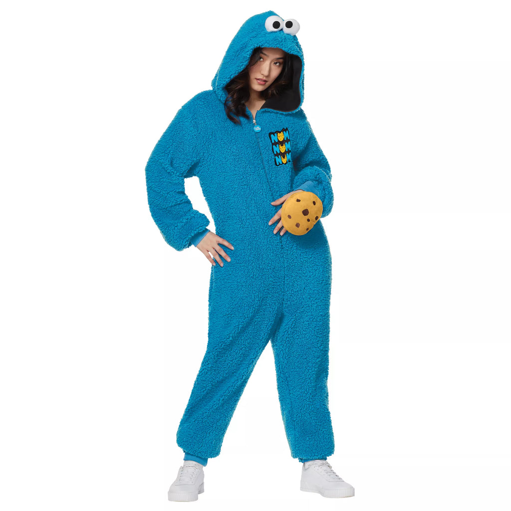 Adult Cookie Monster Jumpsuit Costume - Sesame Street