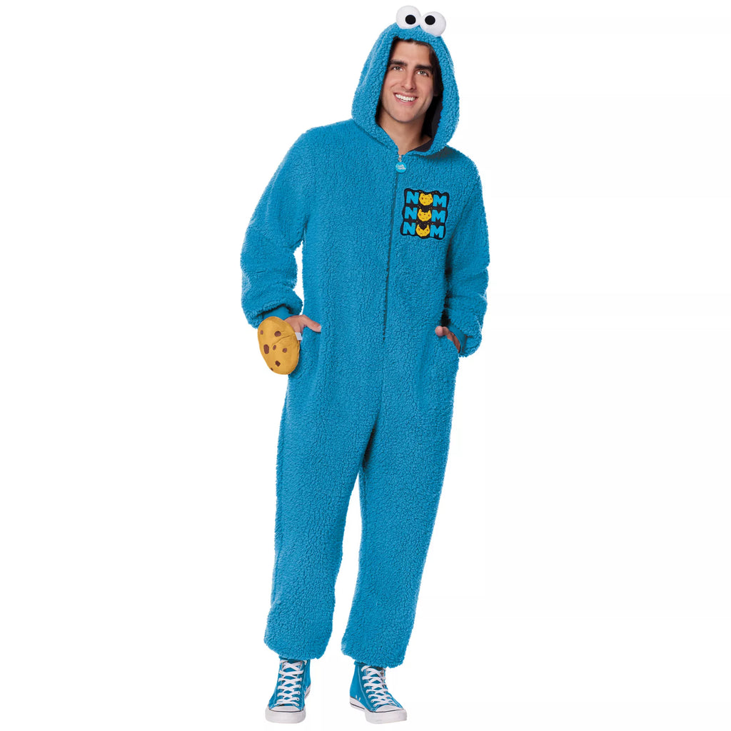 Adult Cookie Monster Jumpsuit Costume - Sesame Street