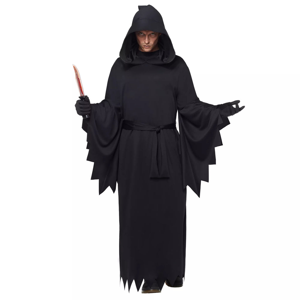 Adult Hooded Black Robe Costume