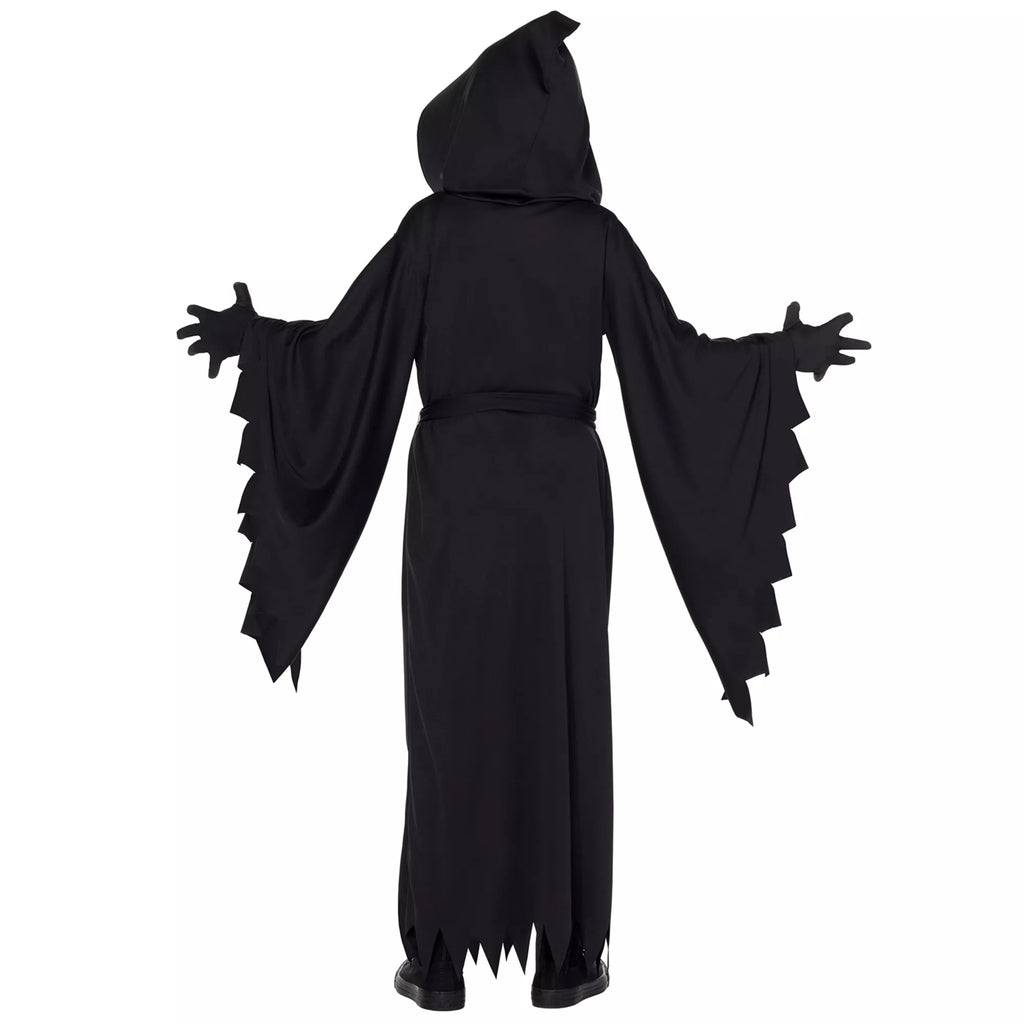 Kids Hooded Black Robe Costume