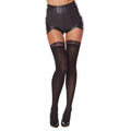 Black Skull Lace Thigh High Stockings