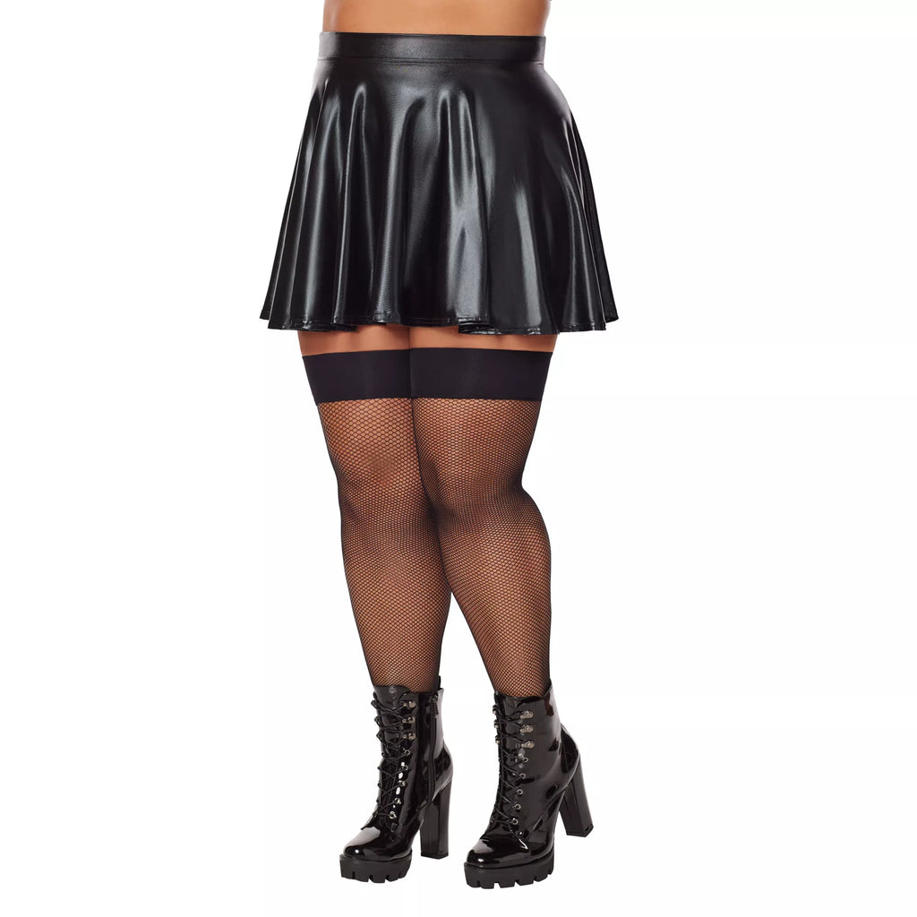 Black Bow Fishnet Thigh High Stockings