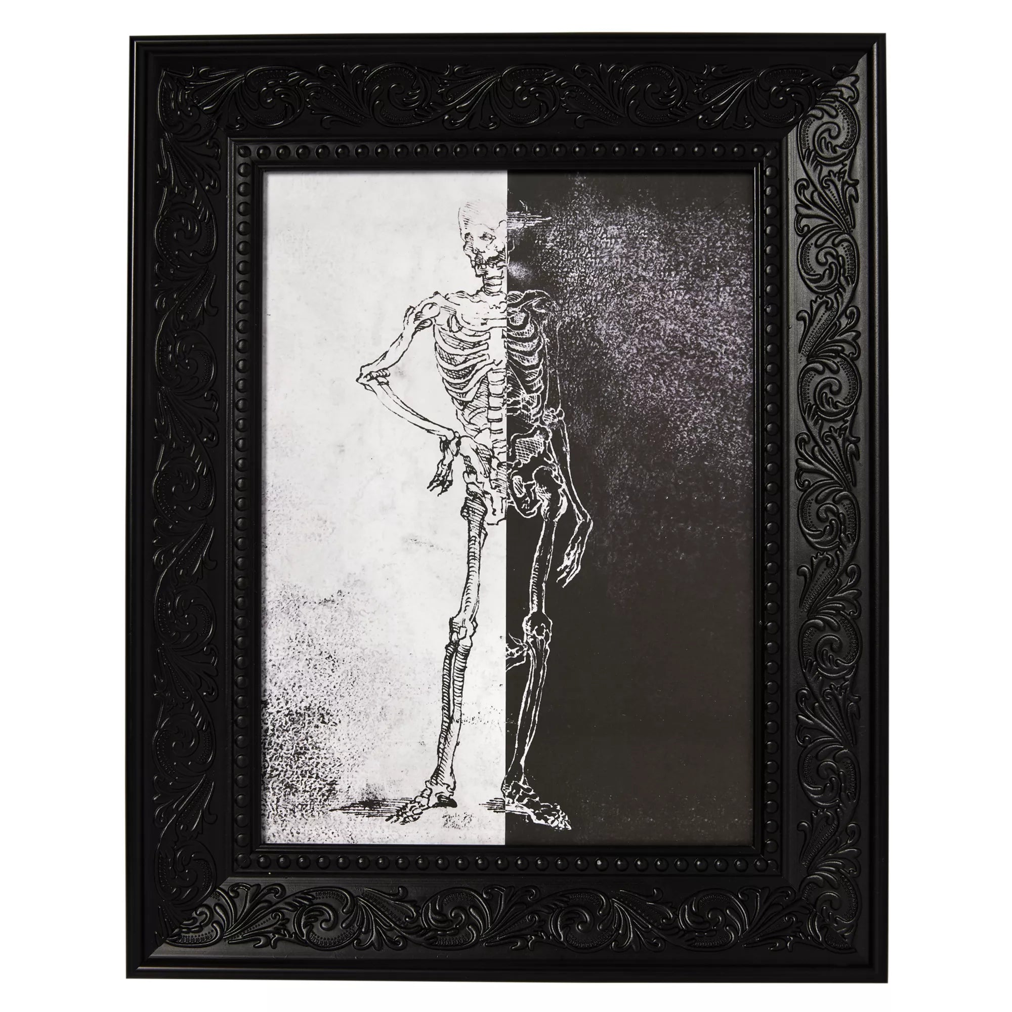 Gothic Noir Skeleton Framed Picture
