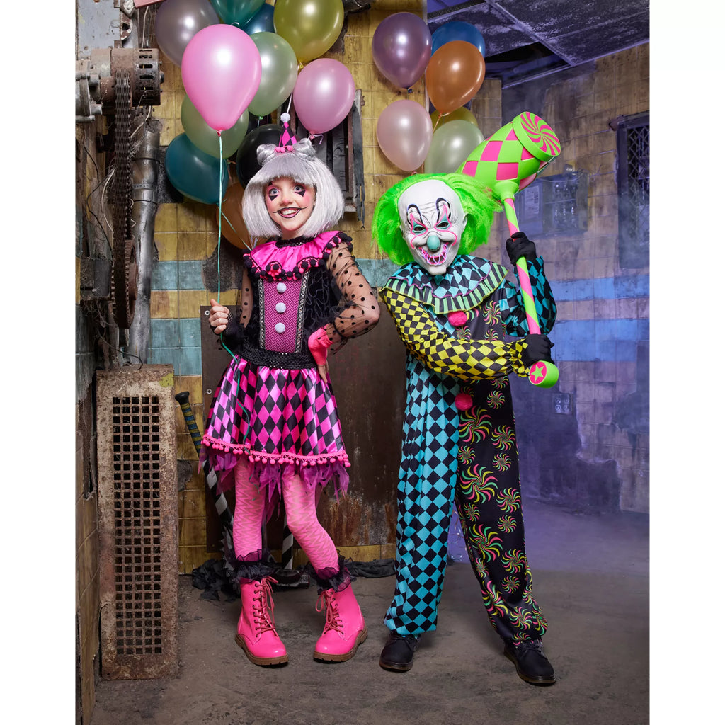 Kids Neon Clown Costume Deluxe