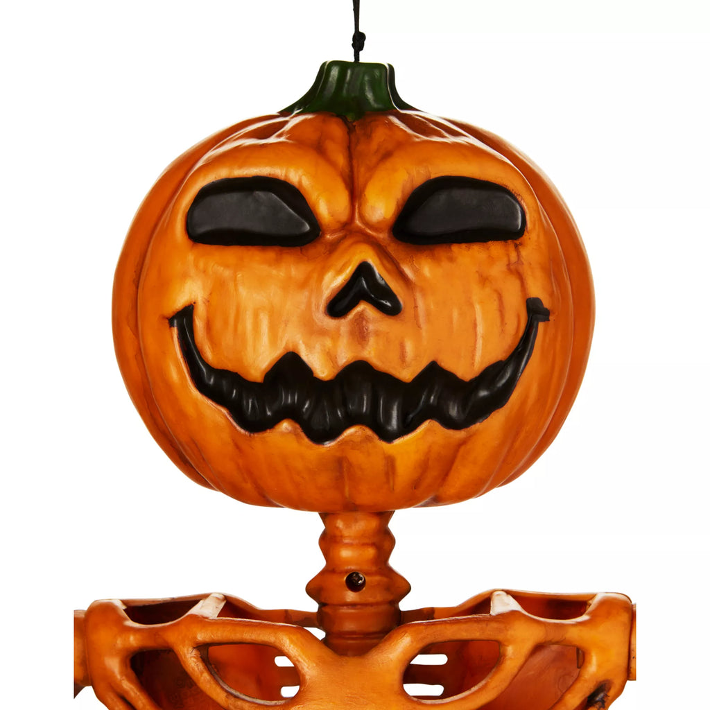 3 Ft Rotten Pumpkin Skeleton Hanging Prop