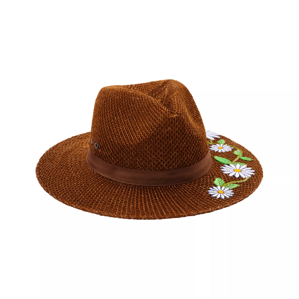 '60s Flower Embroidered Hippie Hat