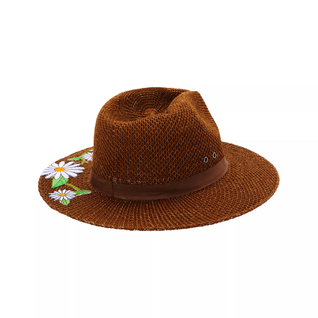 '60s Flower Embroidered Hippie Hat