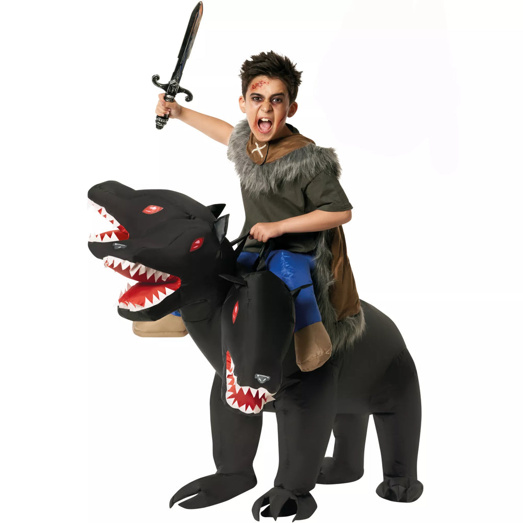 Kids Inflatable Ride-Along 3-Headed Dog Costume