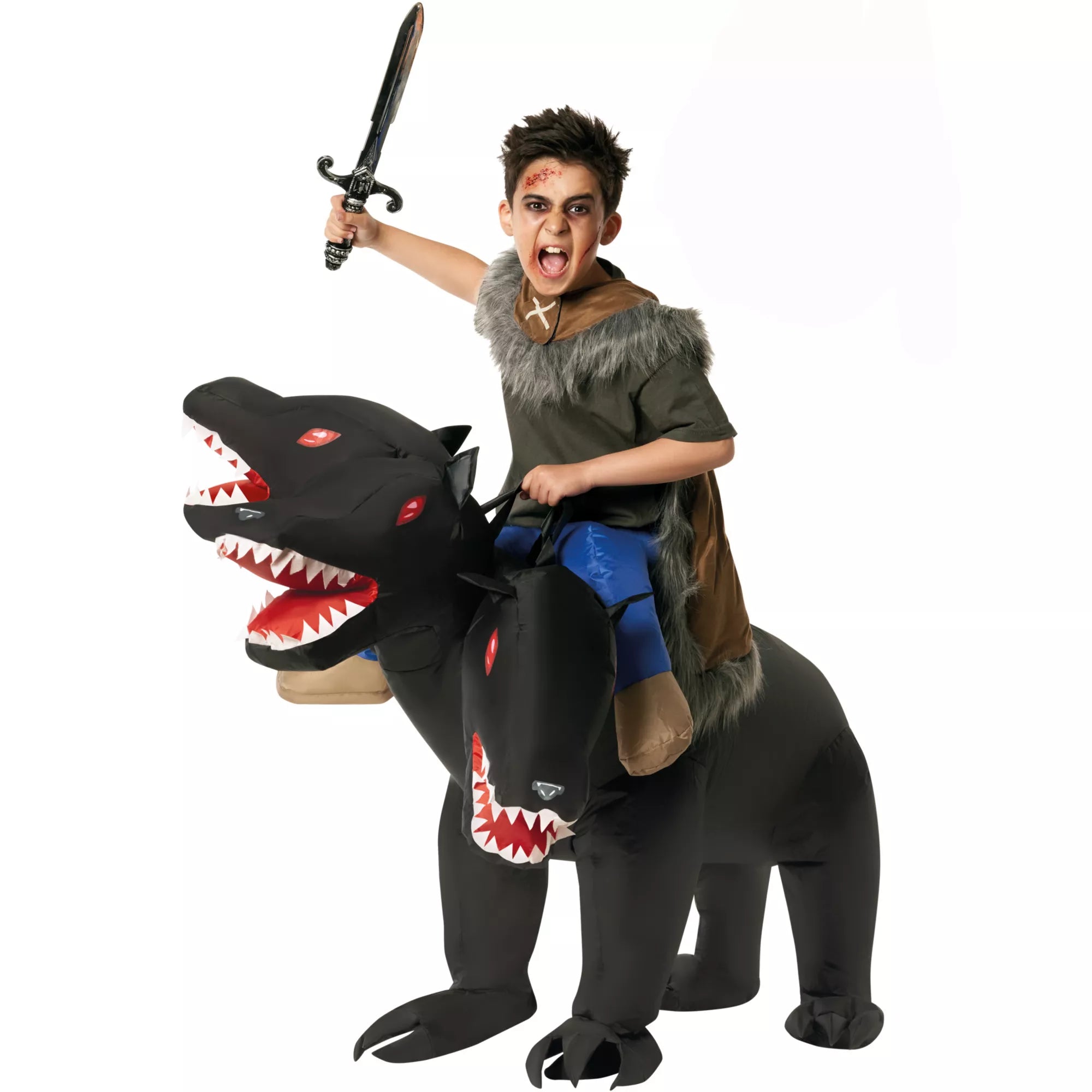 Kids Inflatable Ride-Along 3-Headed Dog Costume