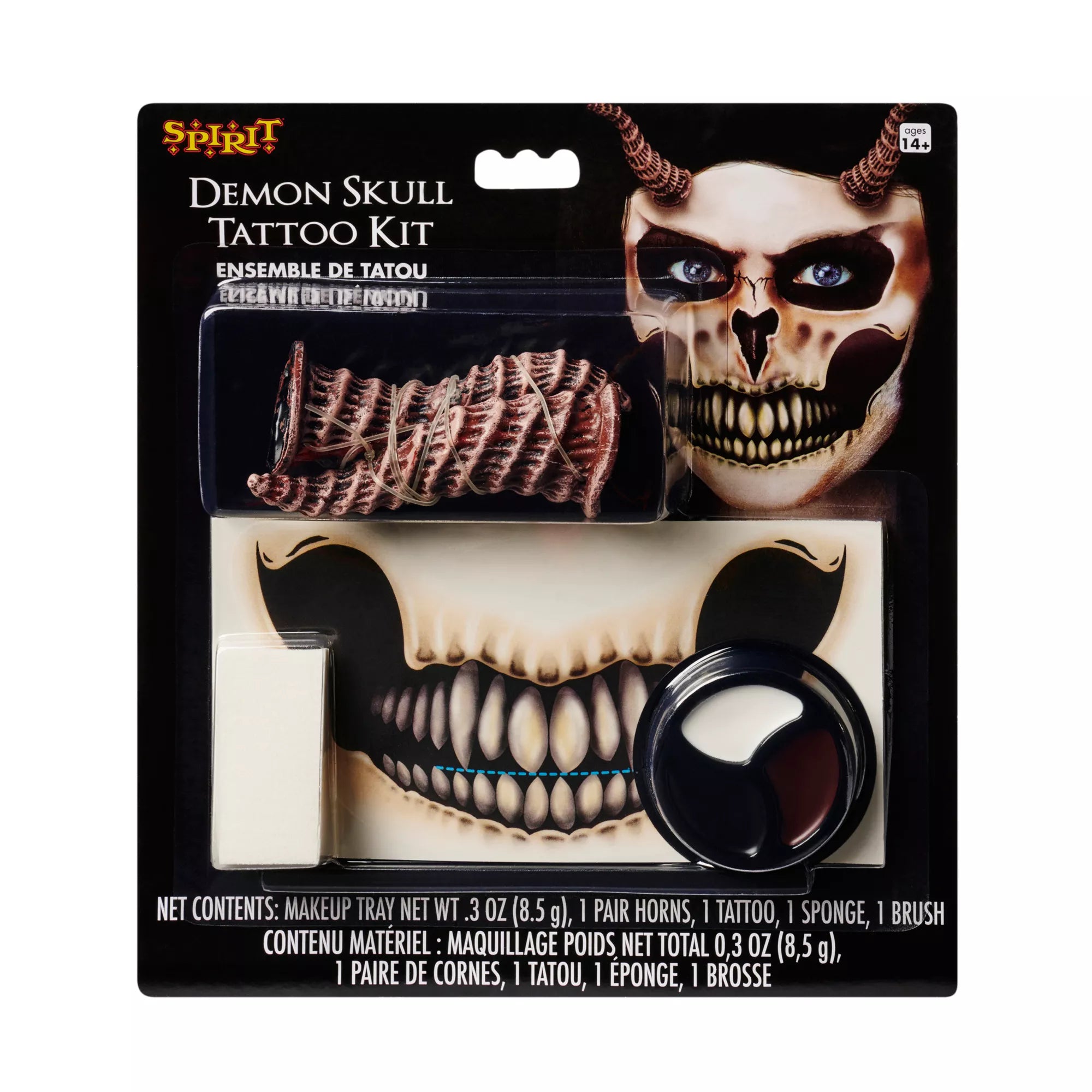 Demon Skull Tattoo and Horns Kit
