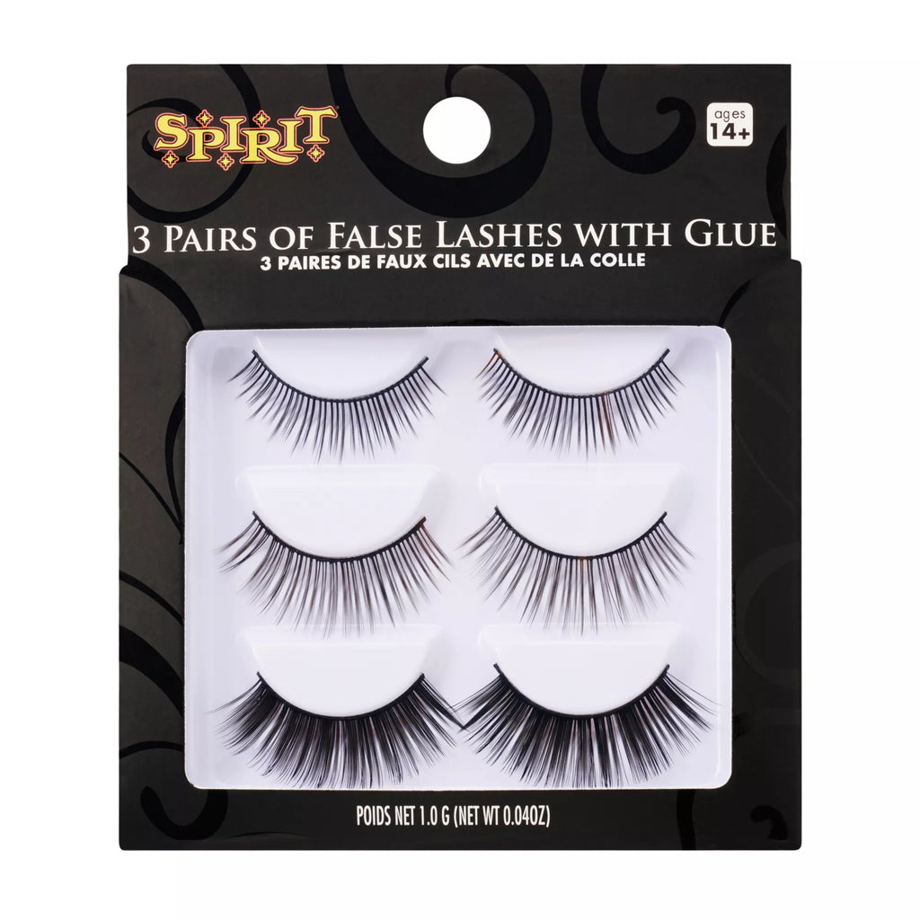Black Eyelashes and Adhesive - 5 Pack