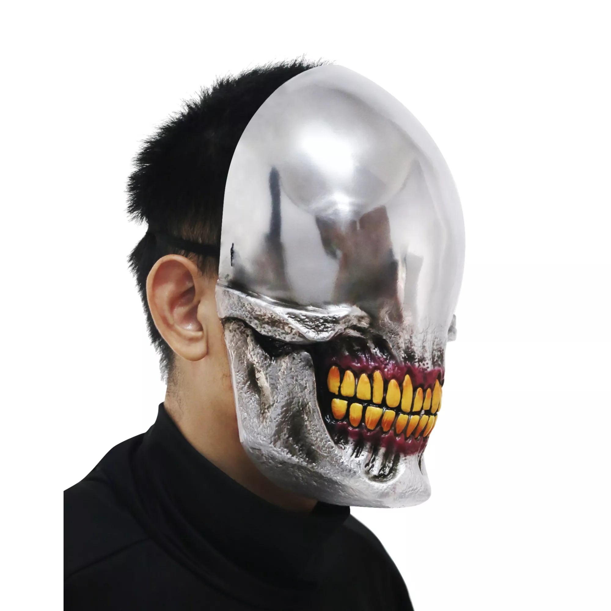 Chrome Smile Half Mask