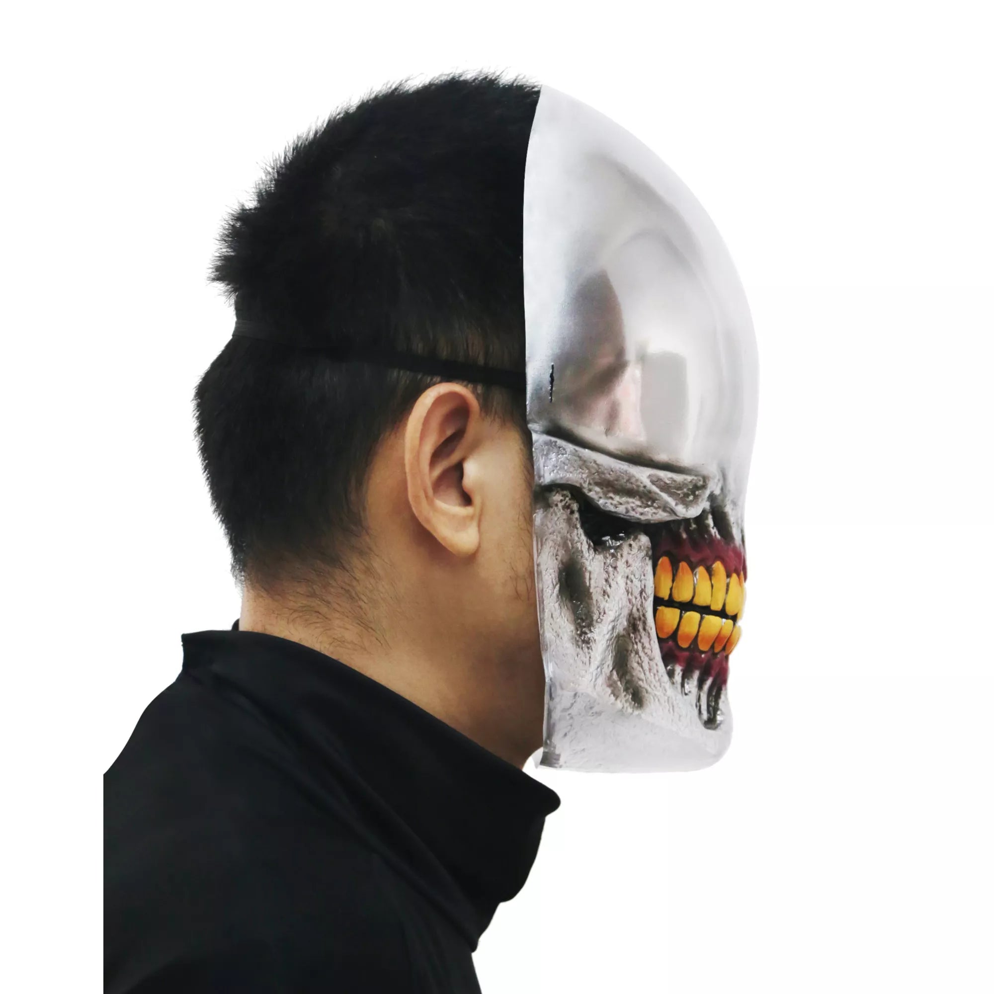 Chrome Smile Half Mask
