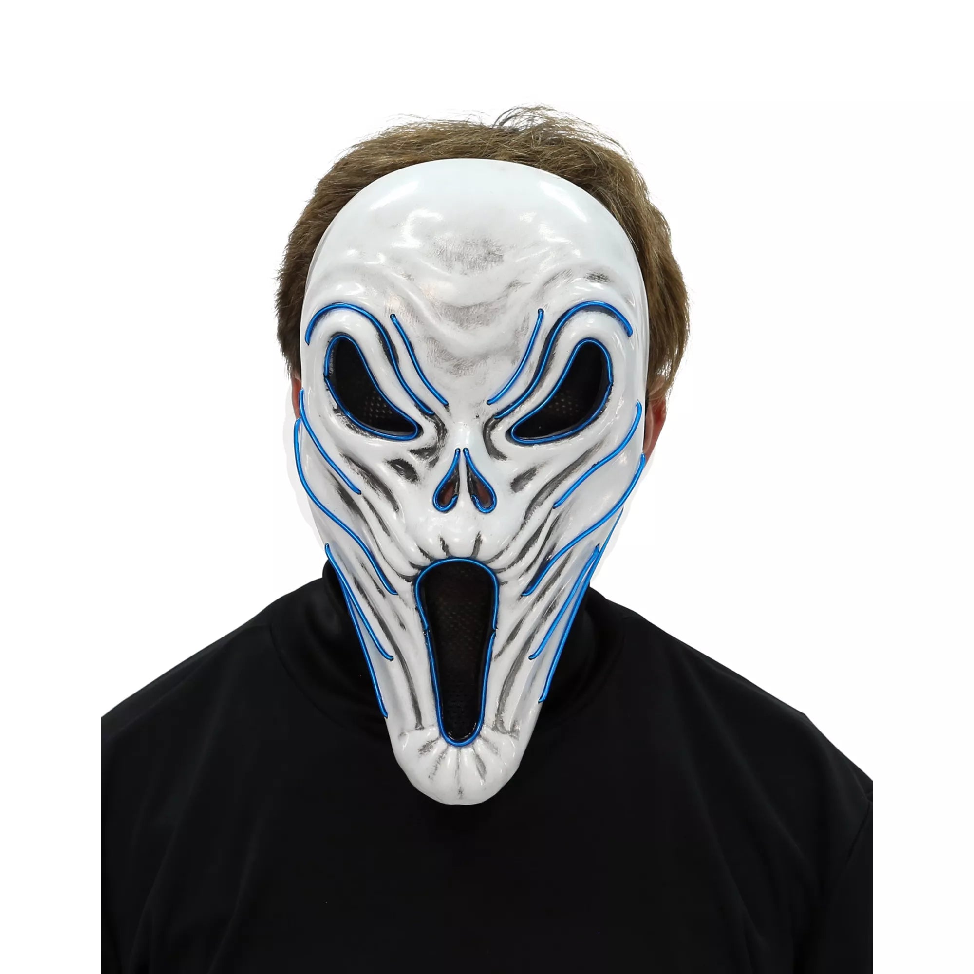 Light-Up EL Wire Phantom Half Mask