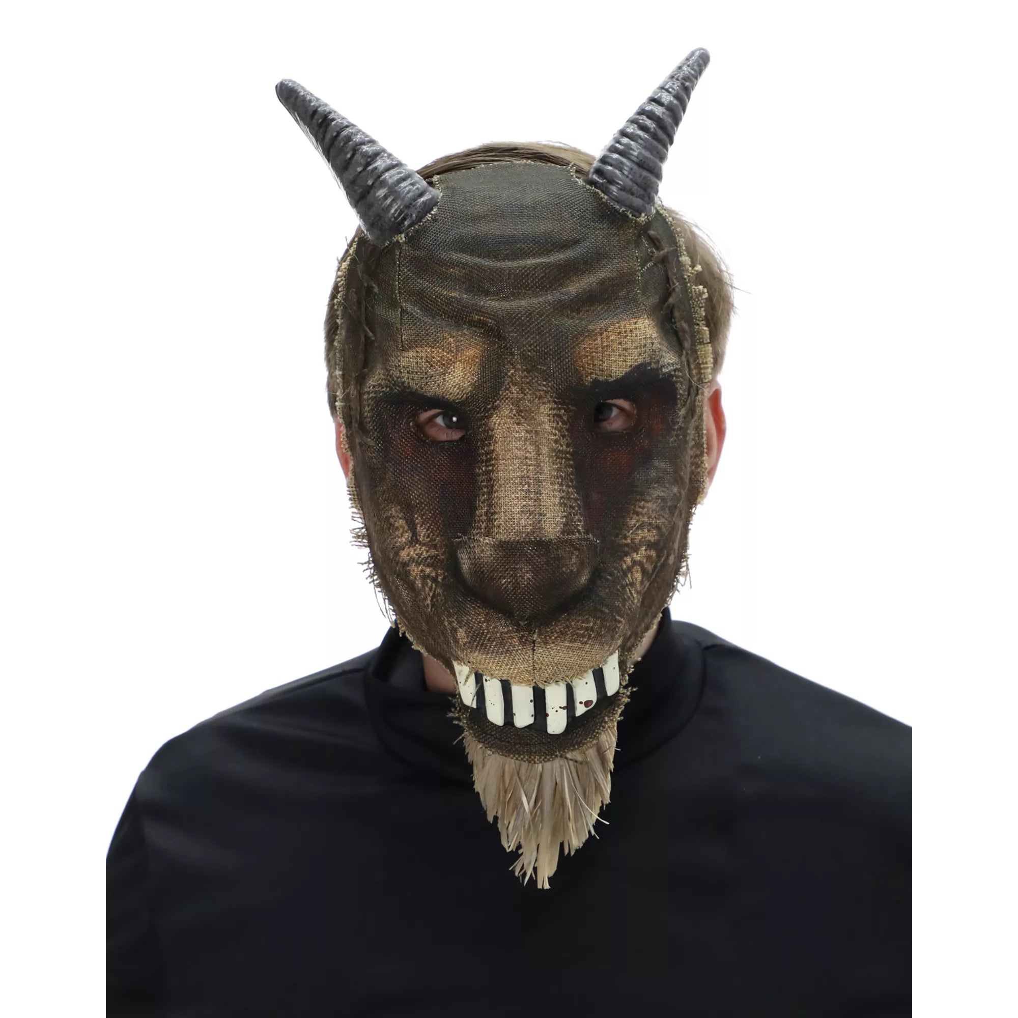 Bloody Burlap Goat Half Mask
