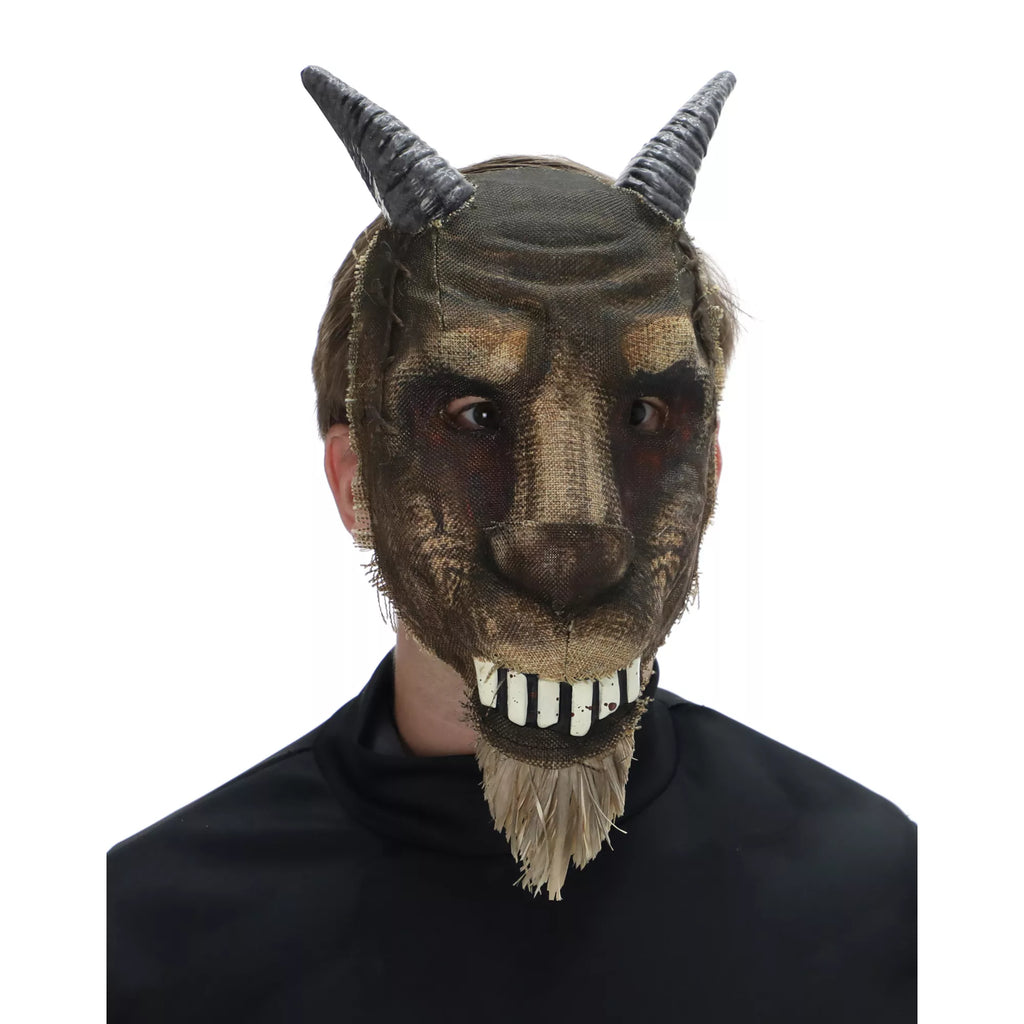 Bloody Burlap Goat Half Mask