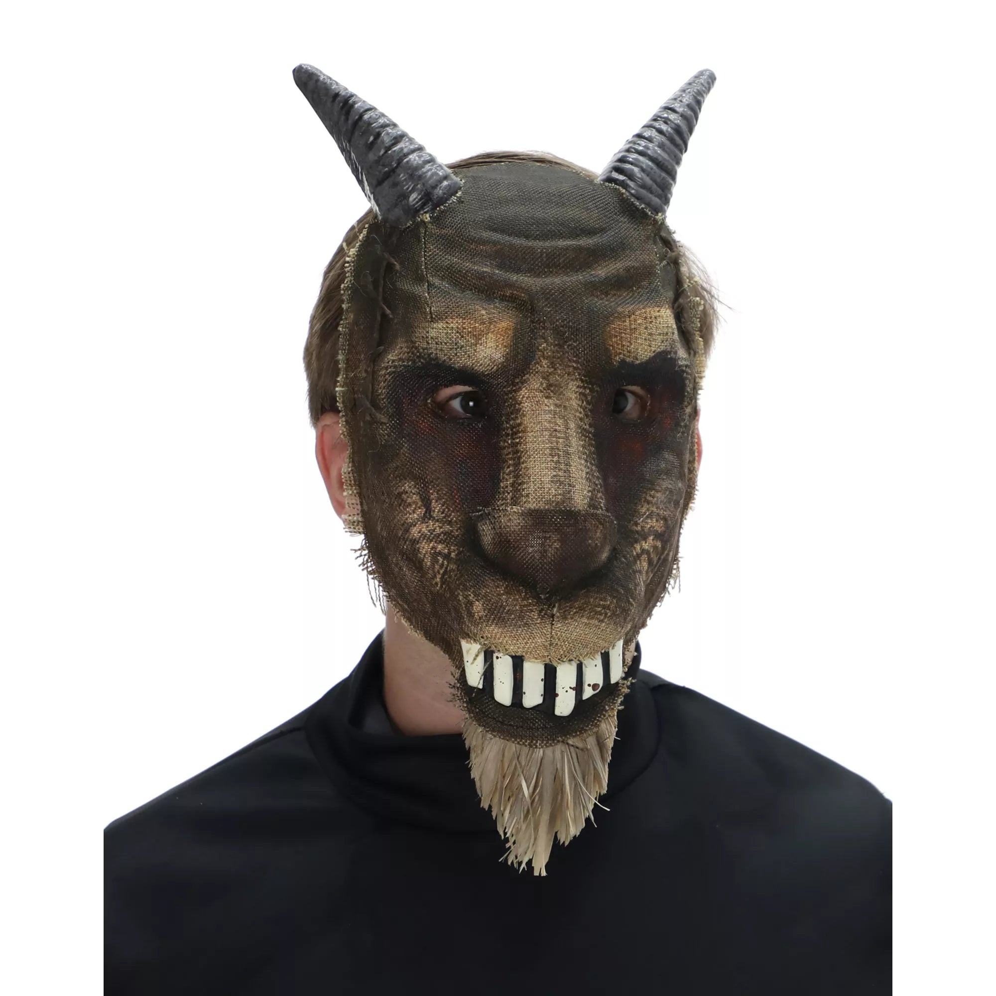 Bloody Burlap Goat Half Mask