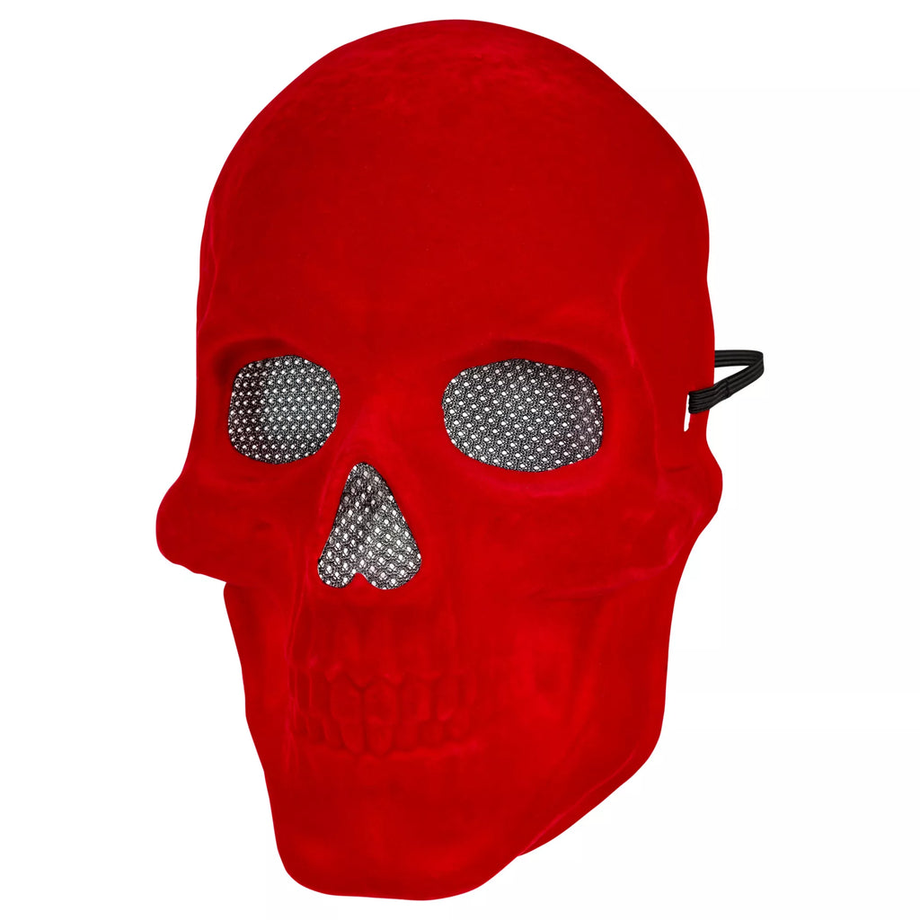 Red Velvet Skull Half Mask