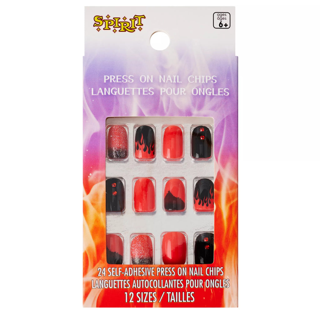 Black and Red Press On Nails