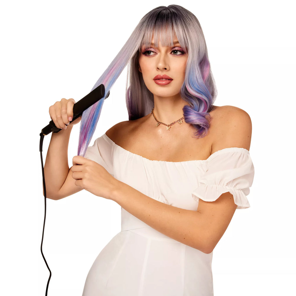 Heat Resistant Cotton Candy Purple Wig