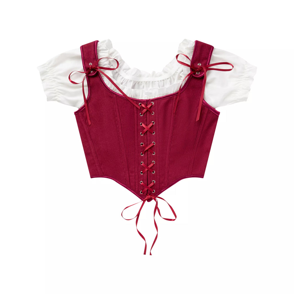 Burgundy Pirate Corset Top
