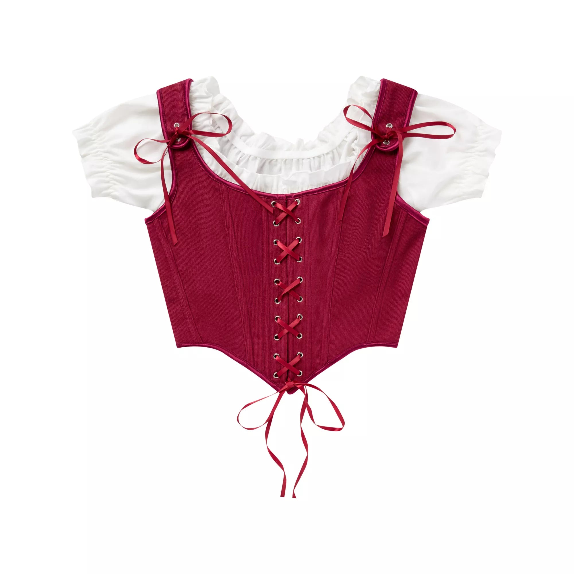 Burgundy Pirate Corset Top