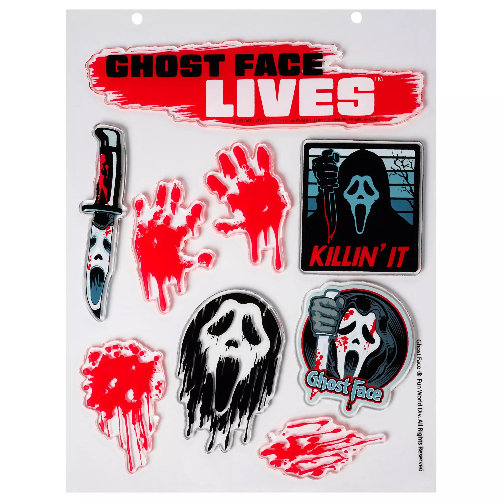 Ghost Face Gel Clings - 2 Pack