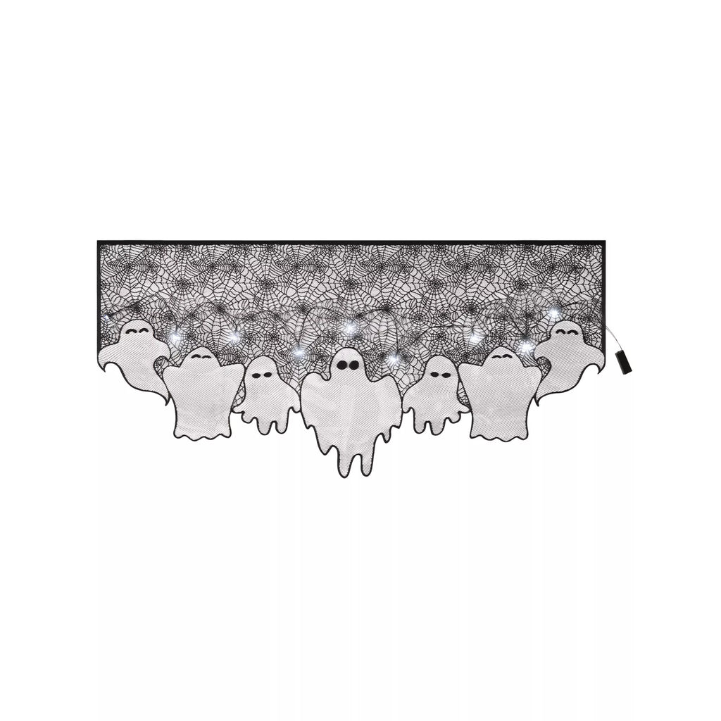 Light-Up Lace Ghost Mantel Scarf