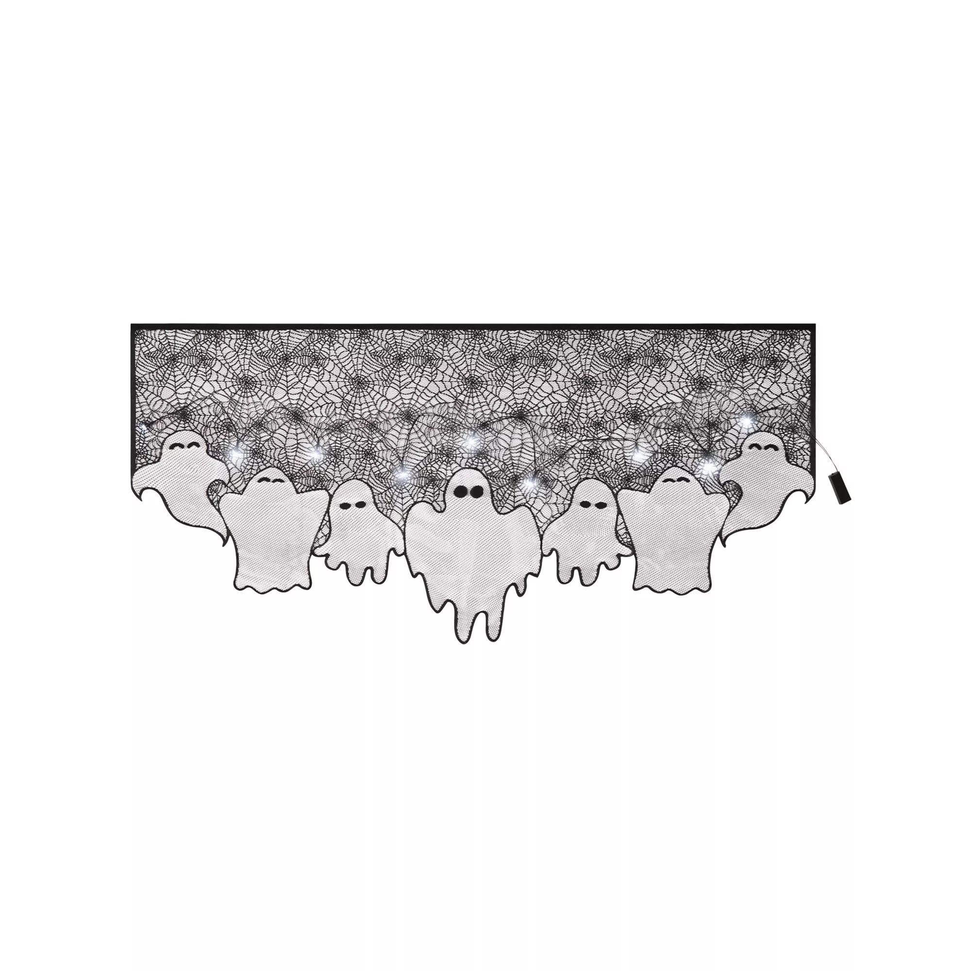 Light-Up Lace Ghost Mantel Scarf
