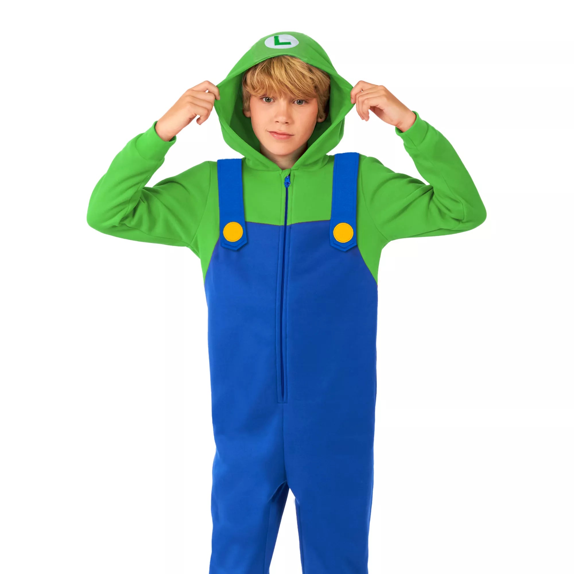 Kids Luigi Hooded Jumpsuit - Super Mario Bros.