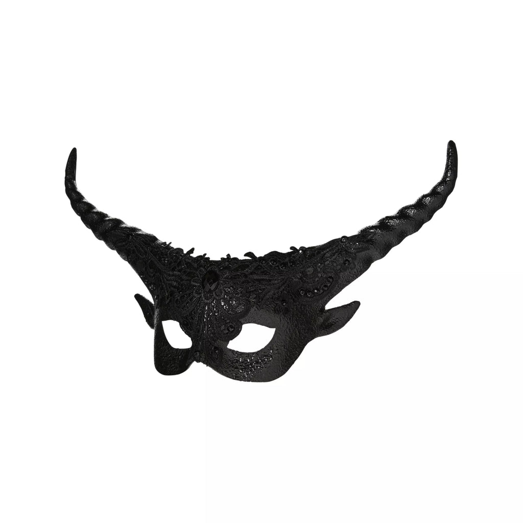 Black Horned Masquerade Eye Mask