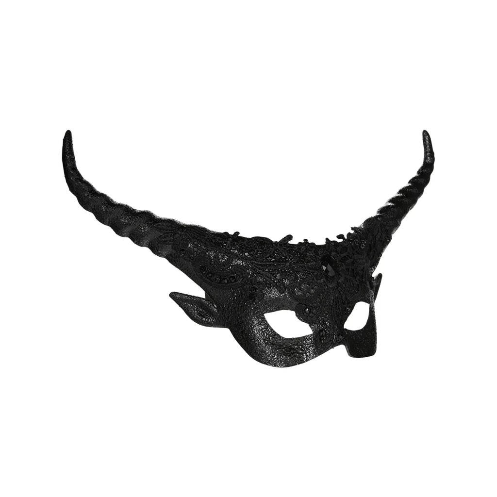 Black Horned Masquerade Eye Mask