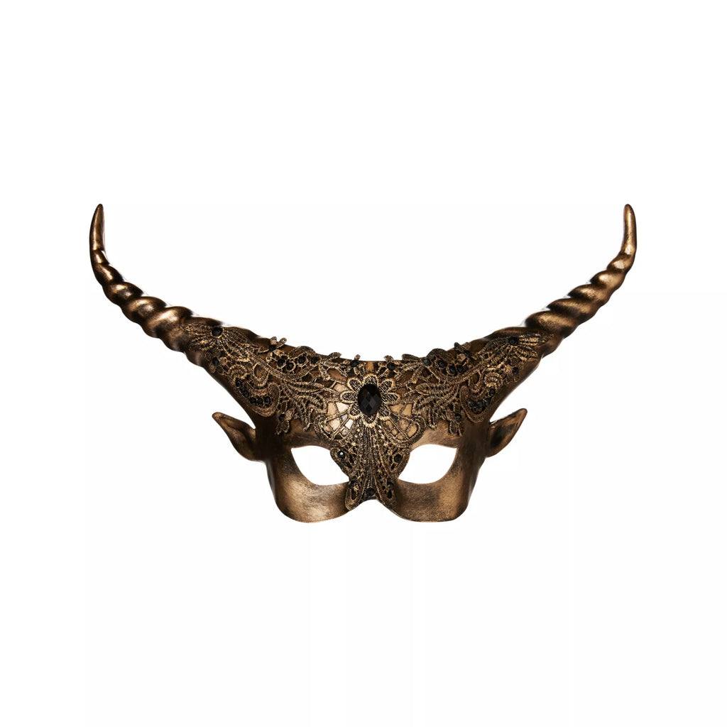 Gold Horned Masquerade Eye Mask