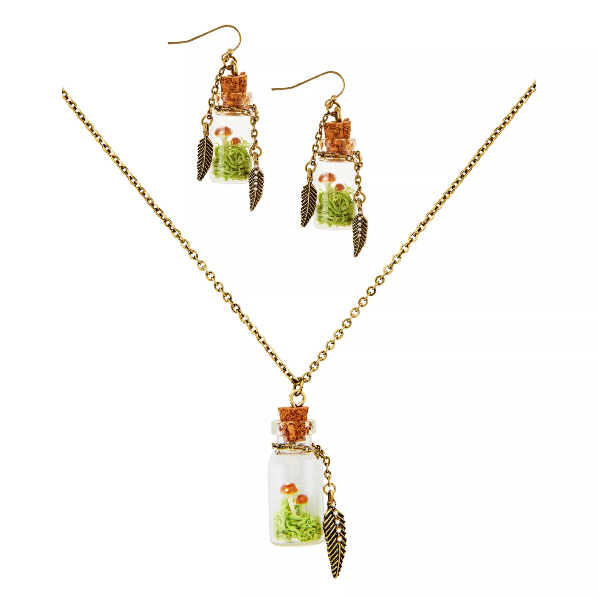 Mushroom Bottle Jewelry Set