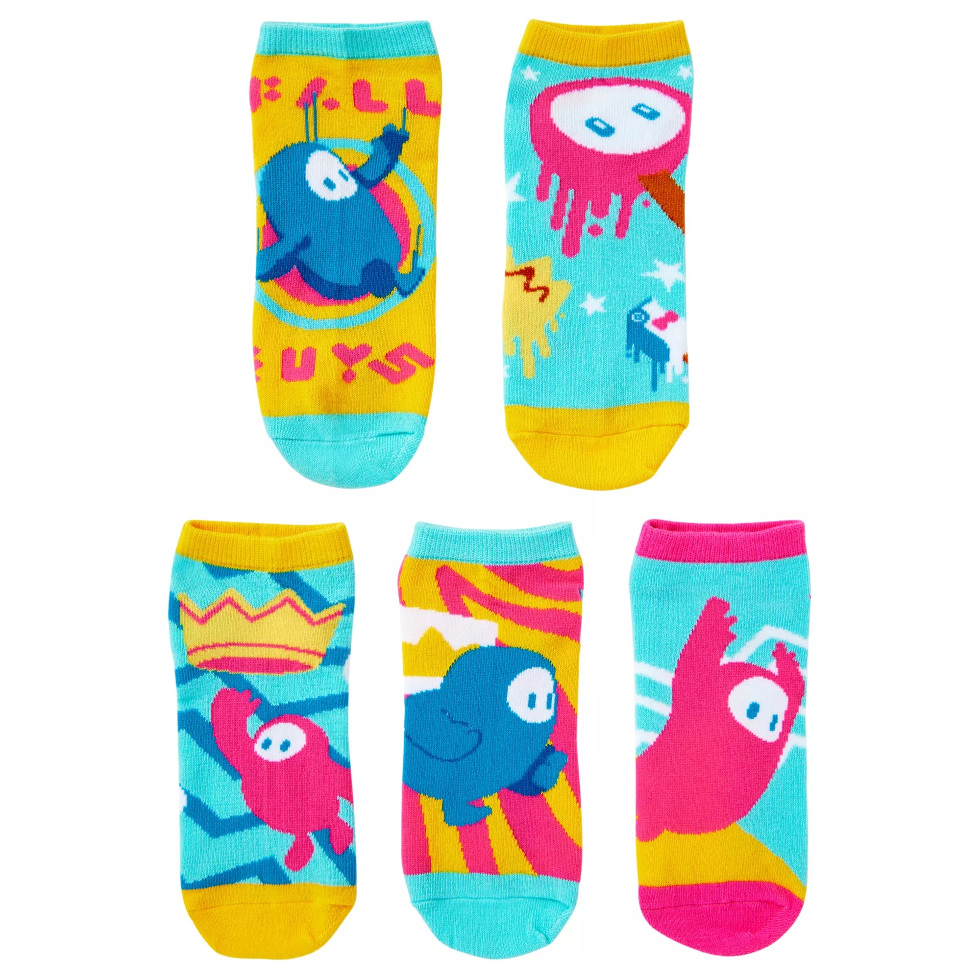 Fall Guys No Show Socks - 5 Pack
