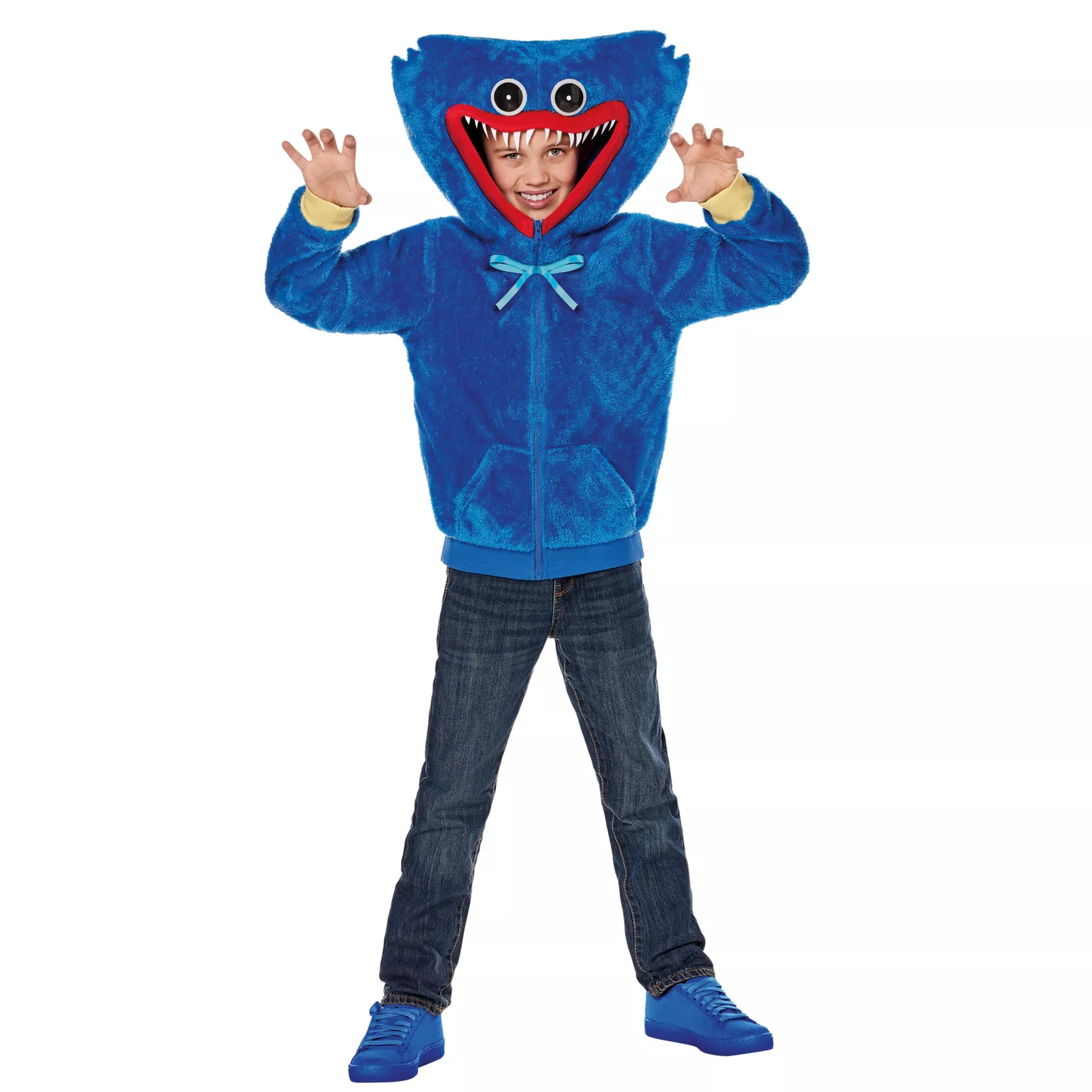 Kids Huggy Wuggy Zip-Up Costume Top - Poppy Playtime