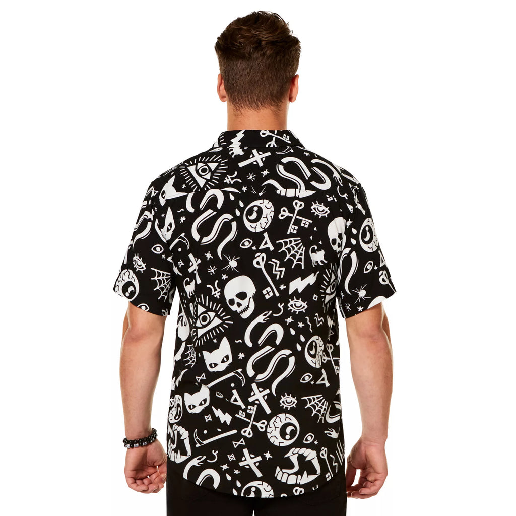 Adult Mystical Icons Button Up Shirt