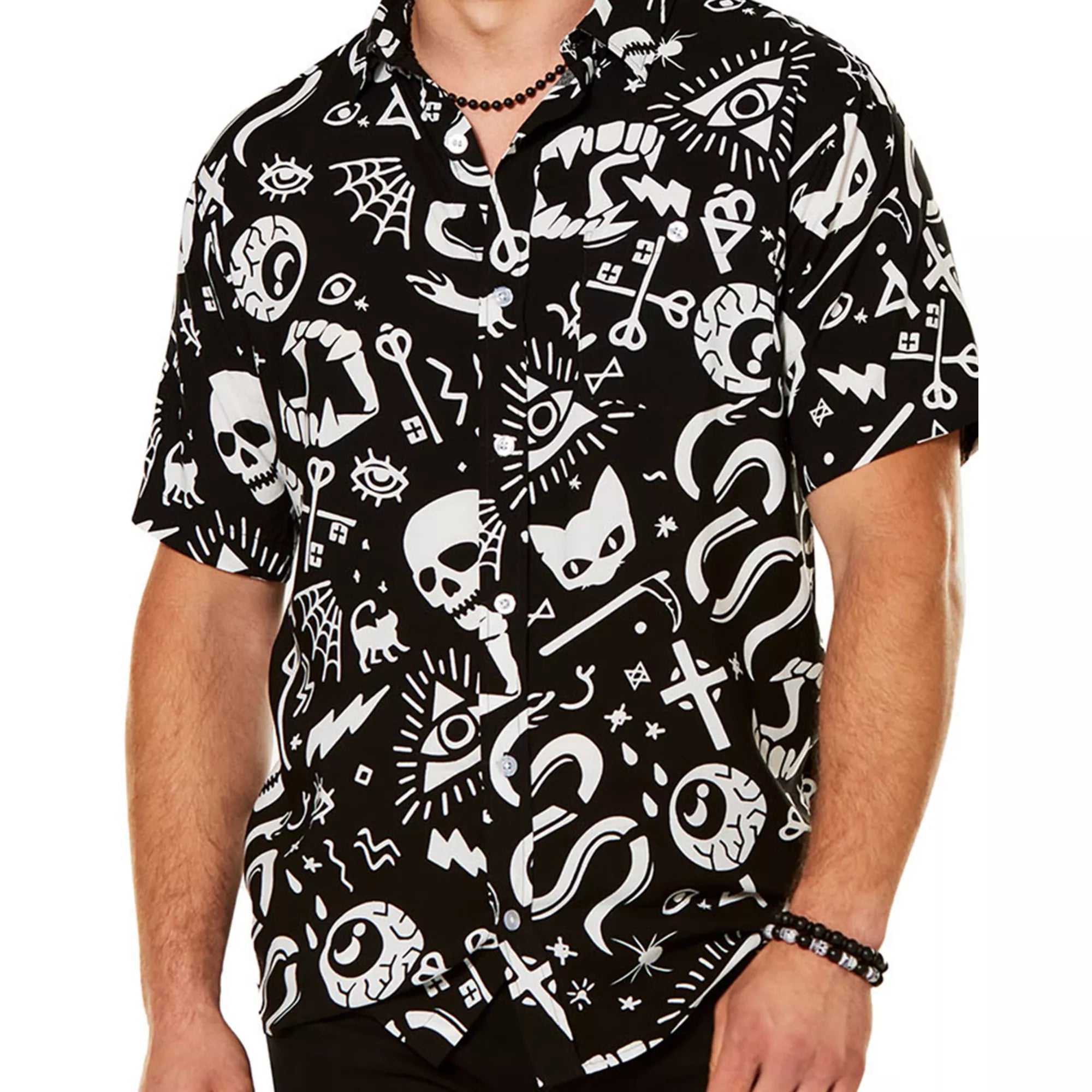 Adult Mystical Icons Button Up Shirt